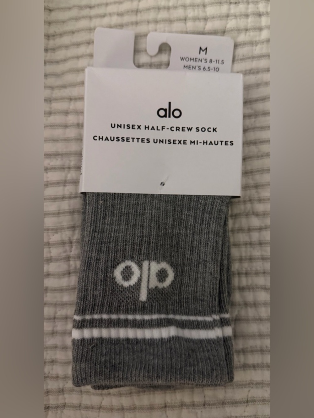 alo Unisex Half Crew Socks NWT
